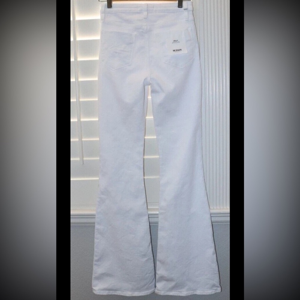 Hudson White Holly High Rise 5 pocket Flare Jeans Size 26 Wide Leg - Picture 4 of 4